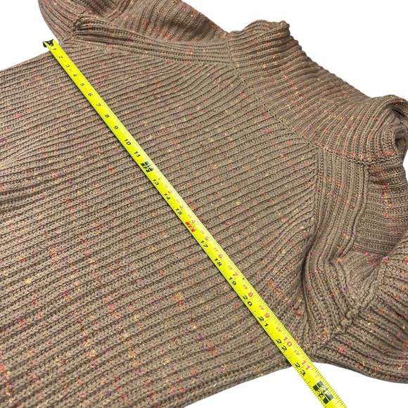Free People Oversized Sweater Size XS‎ Knit Leo Tunic Brown speckled slouchy - Picture 9 of 12